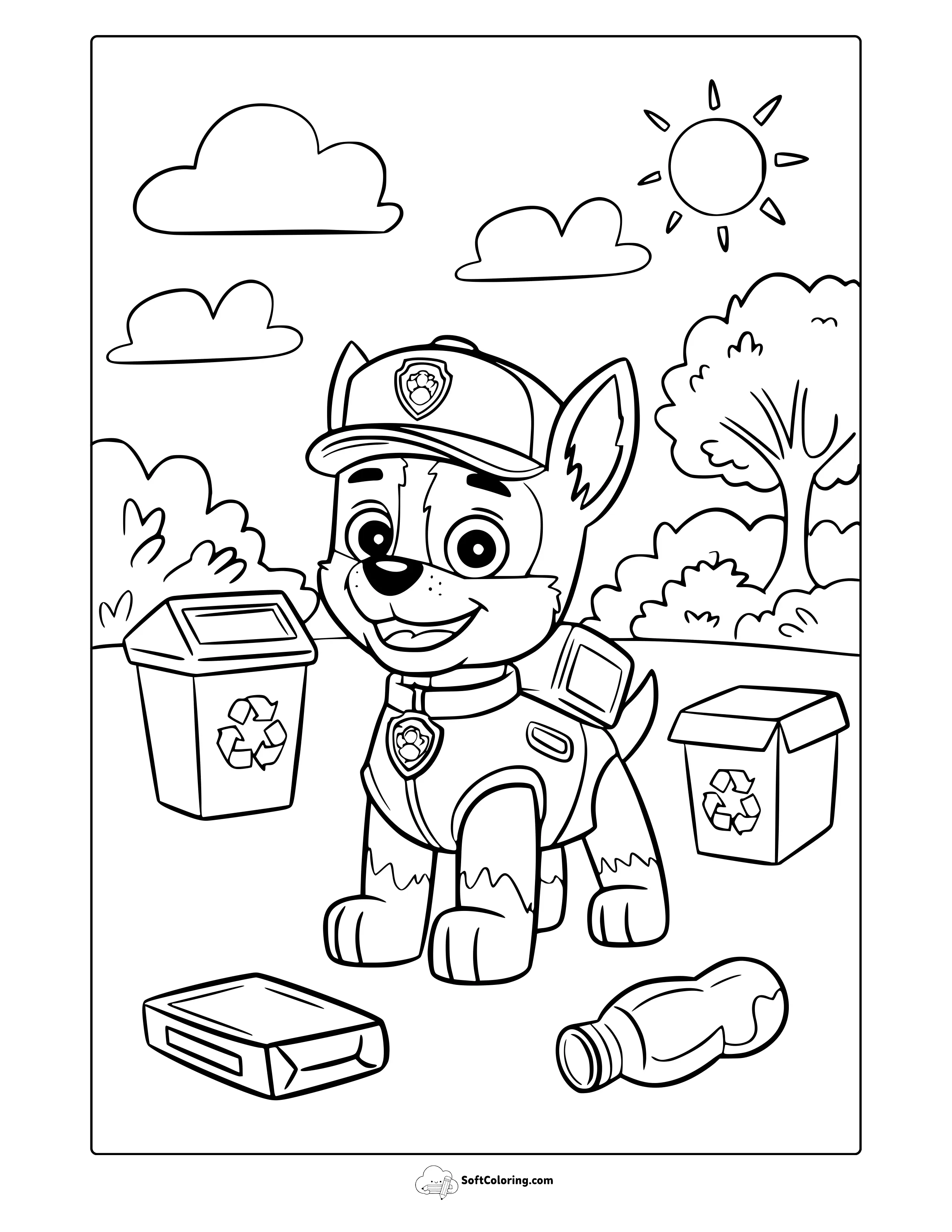 Paw Patrol Rocky Coloring Page