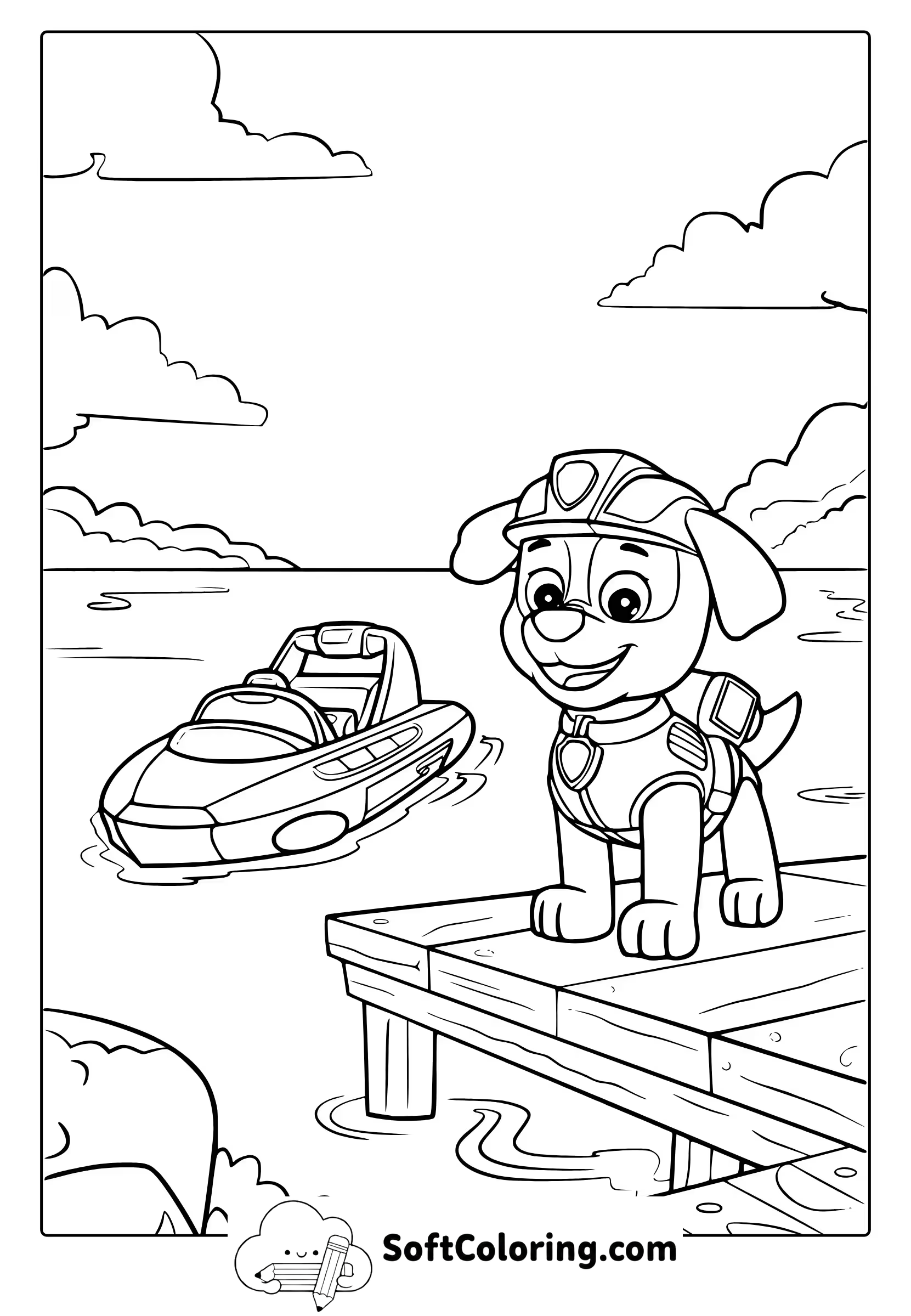 Paw Patrol Zuma Coloring Page