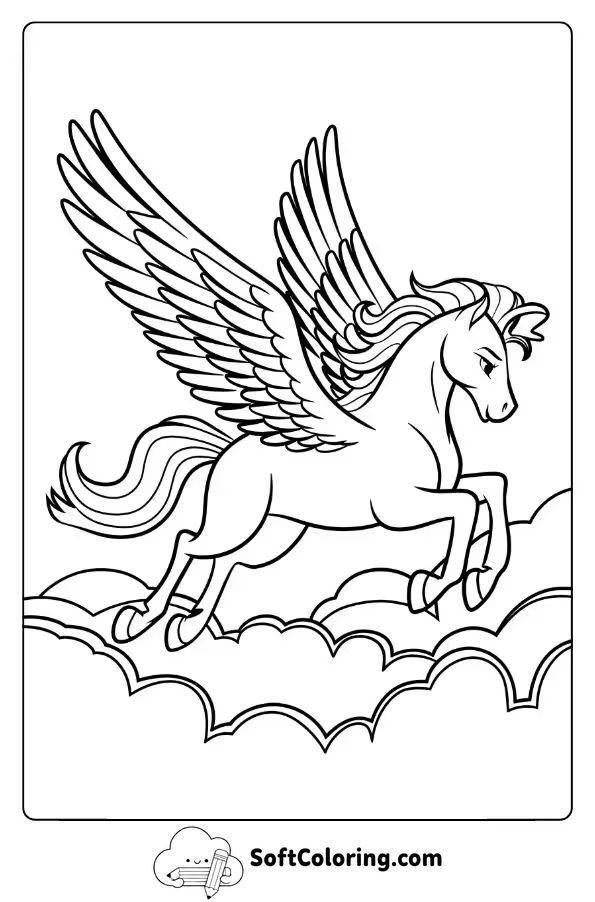 Pegasus Flying Above the Clouds