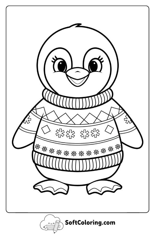 Penguin in a Cozy Winter Sweater