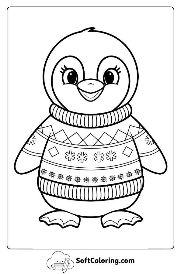 Penguin In A Cozy Winter Sweater