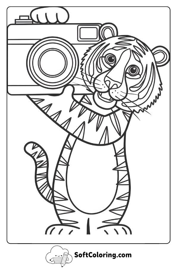 Photographer Tiger with a Big Camera