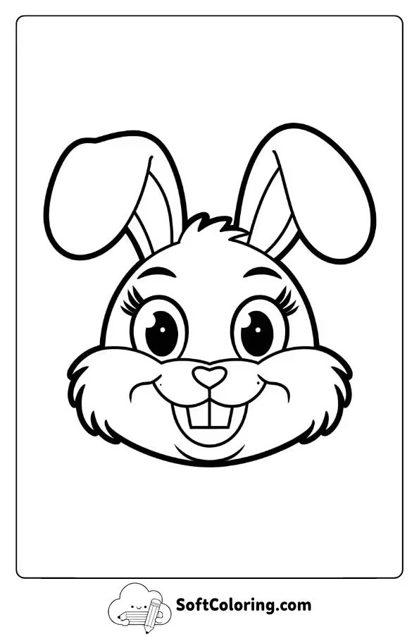 Playful Bunny Face with Floppy Ears