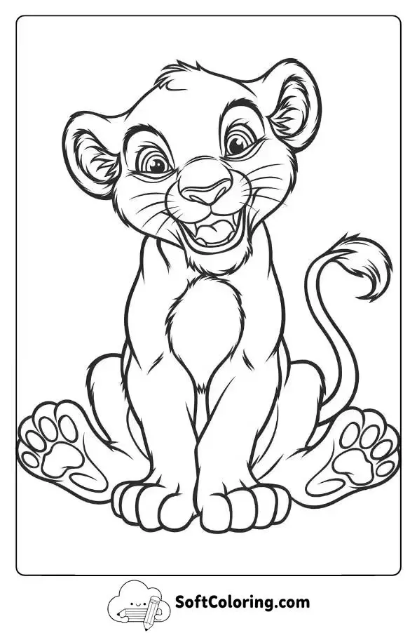 Playful Lion Cub With A Big Smile