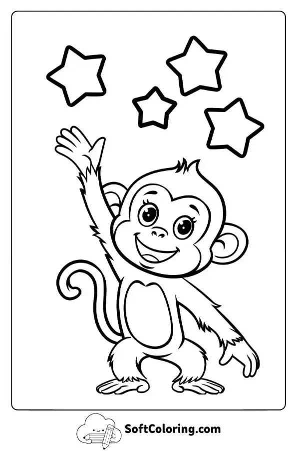Playful Monkey Reaching For The Stars