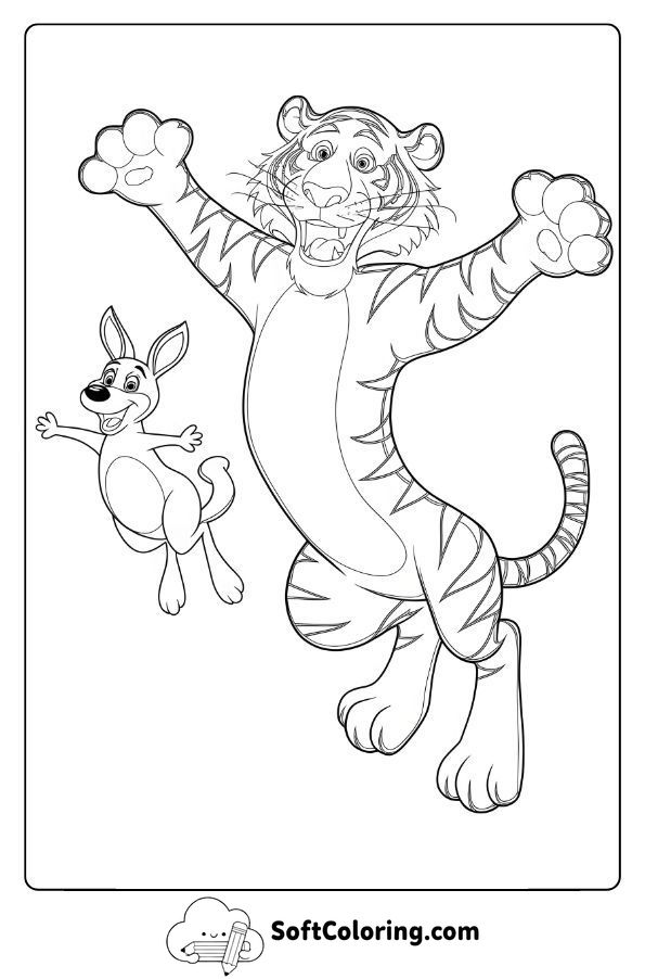 Playful Tigger Jumping with Roo