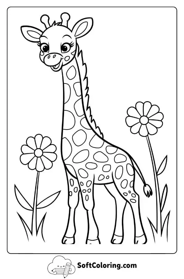 Playing In The Field With A Giraffe