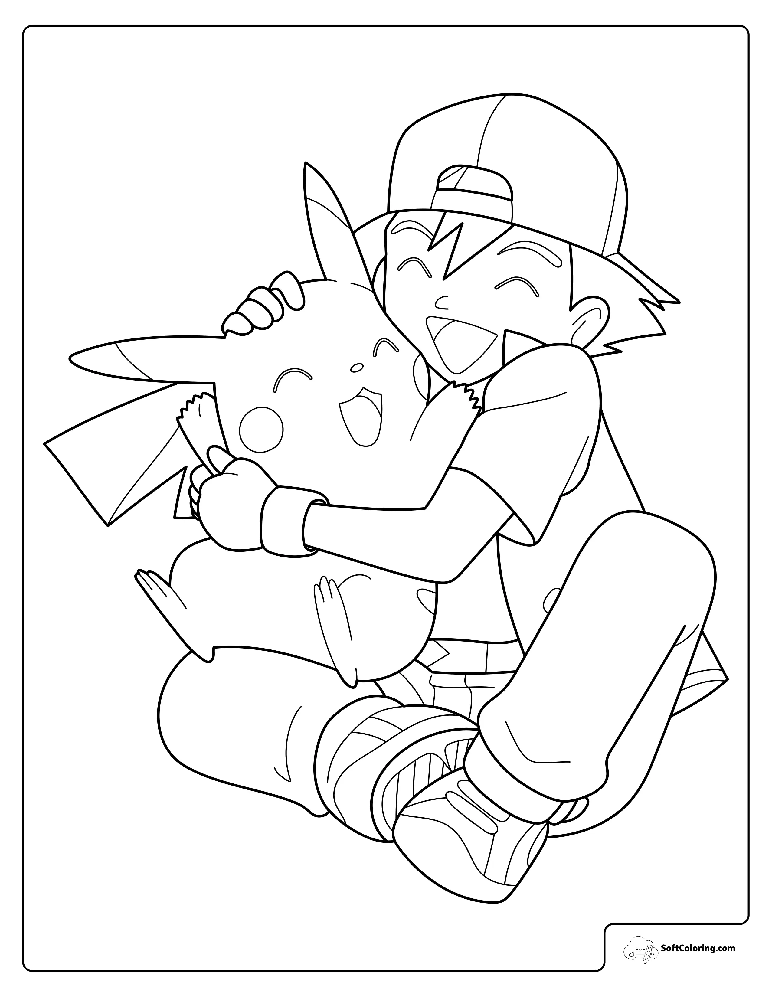 Pokemon Ash And Pikachu Hugging