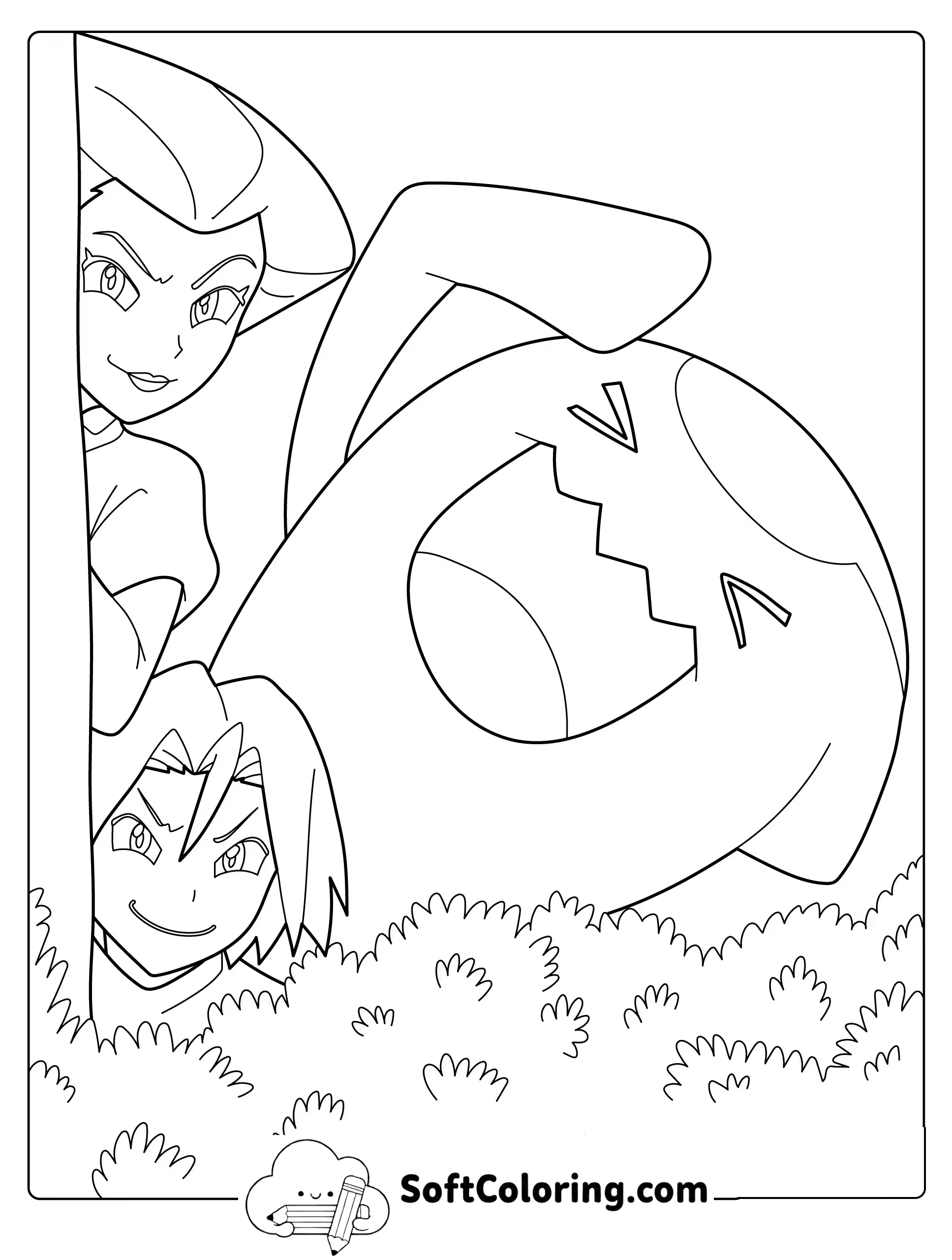 Pokemon Jessie, James and Wobbuffet Behind the Bushes