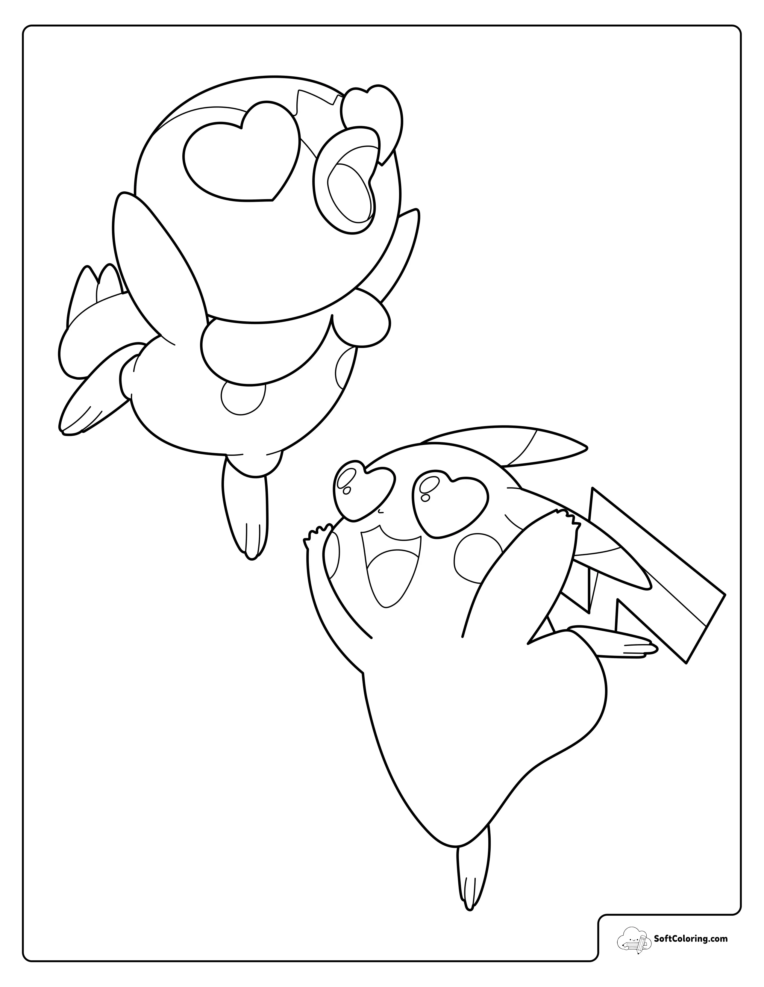 Pokemon Pikachu And Piplup Floating Happily