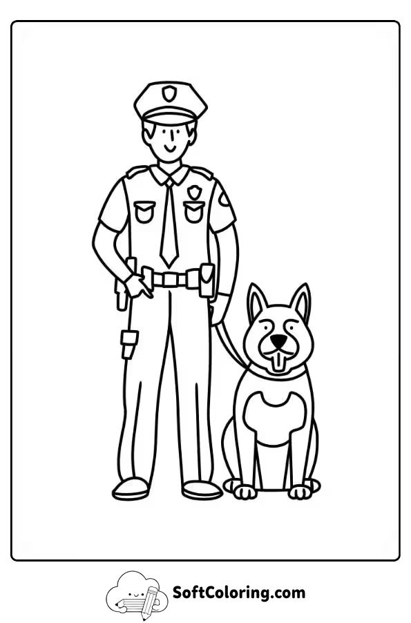 Police Officer with a K-9 Dog