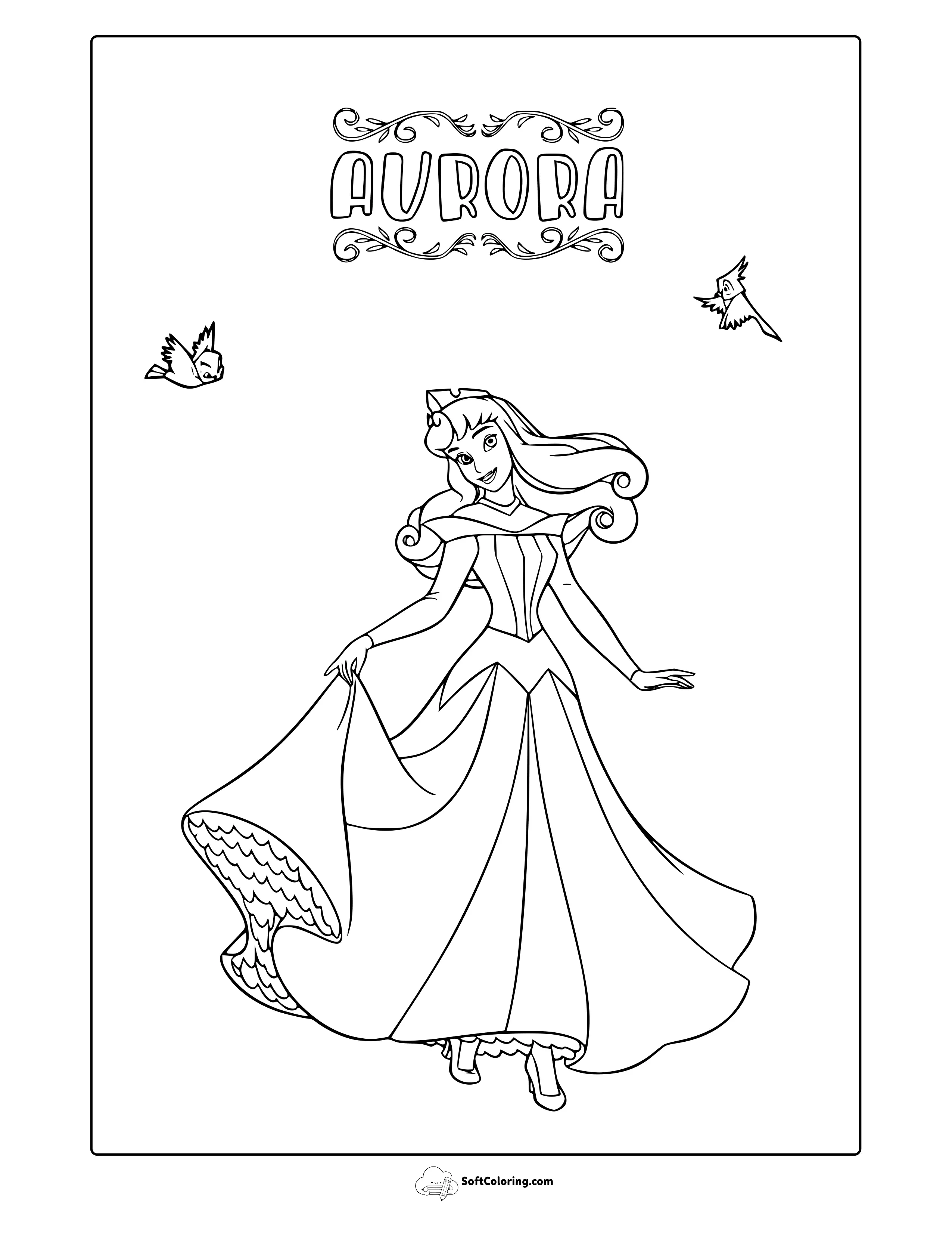 Princess Aurora From Sleeping Beauty Coloring Page