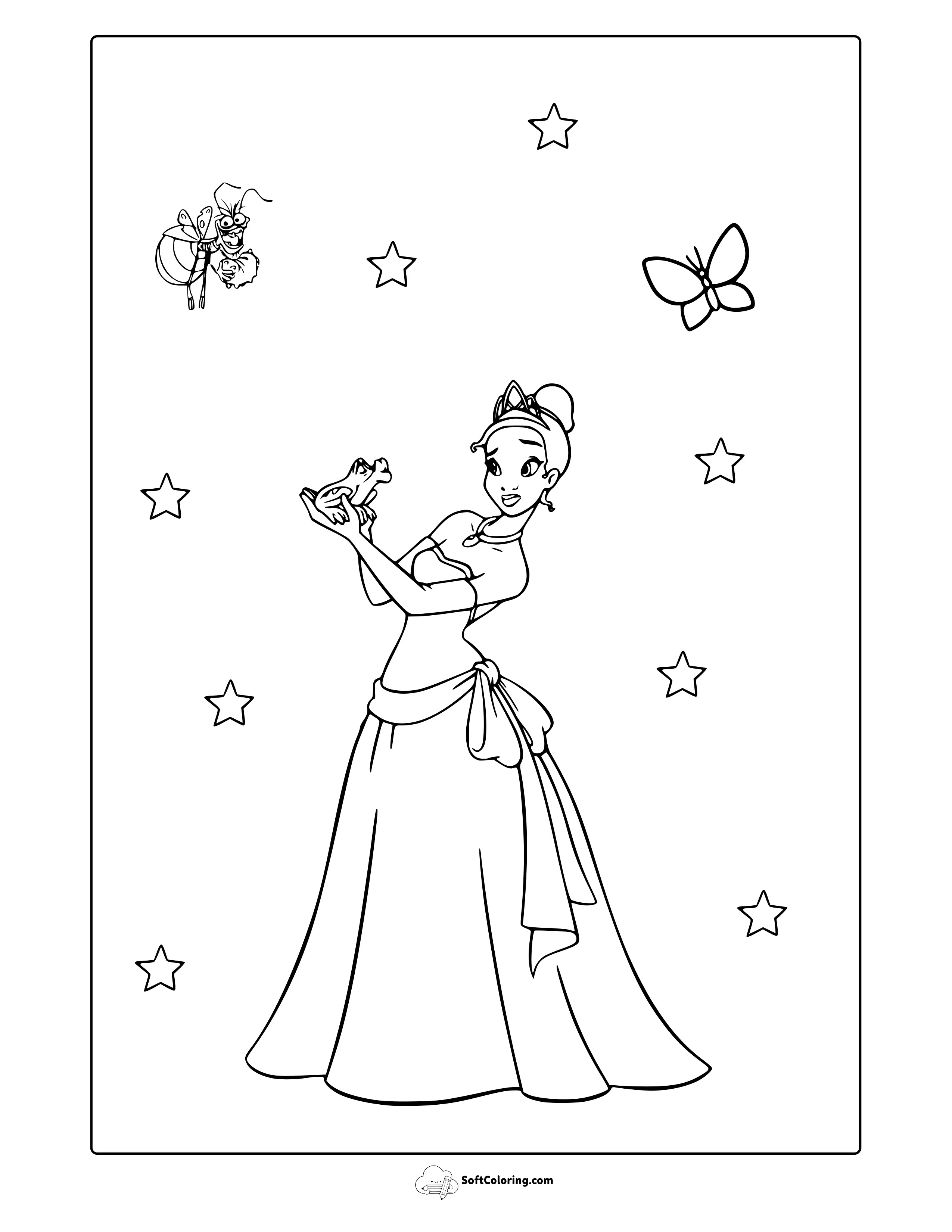 Princess And The Frog Coloring Page
