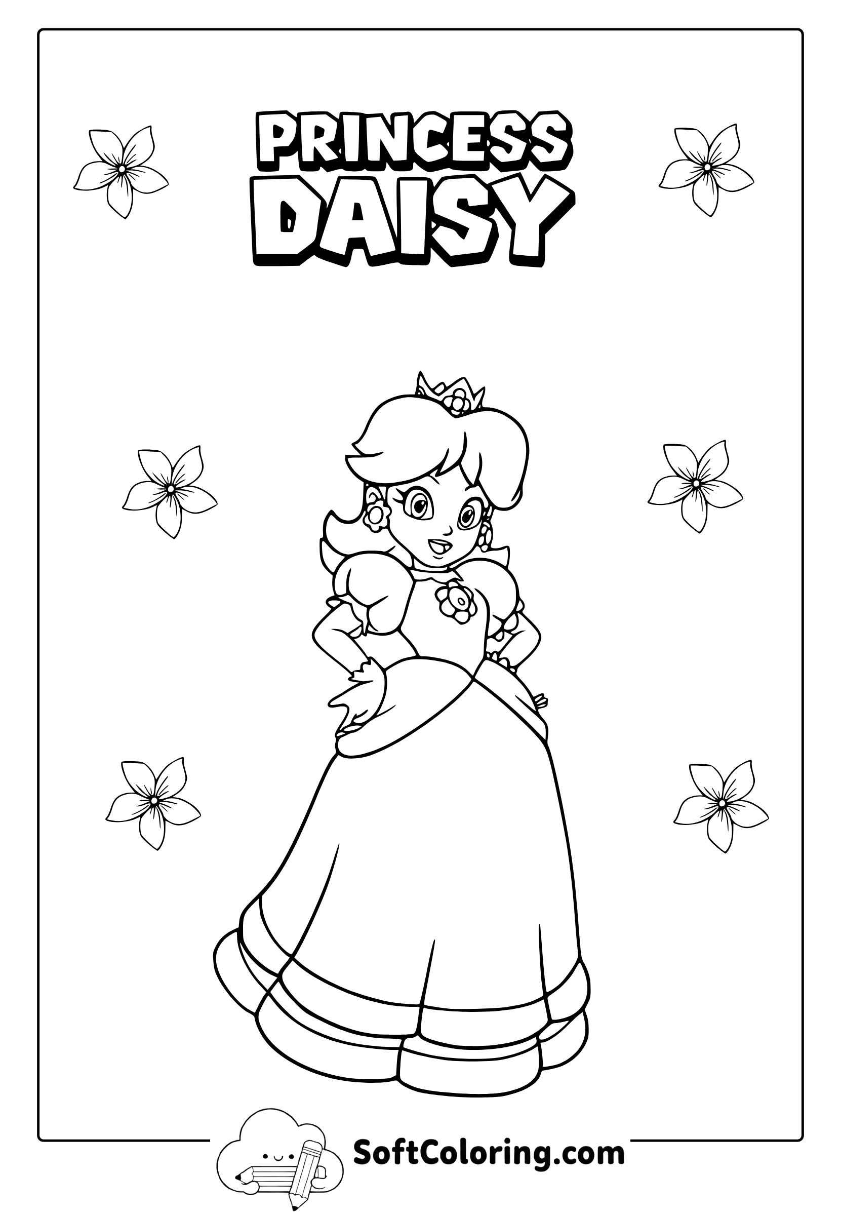 Princess daisy coloring page