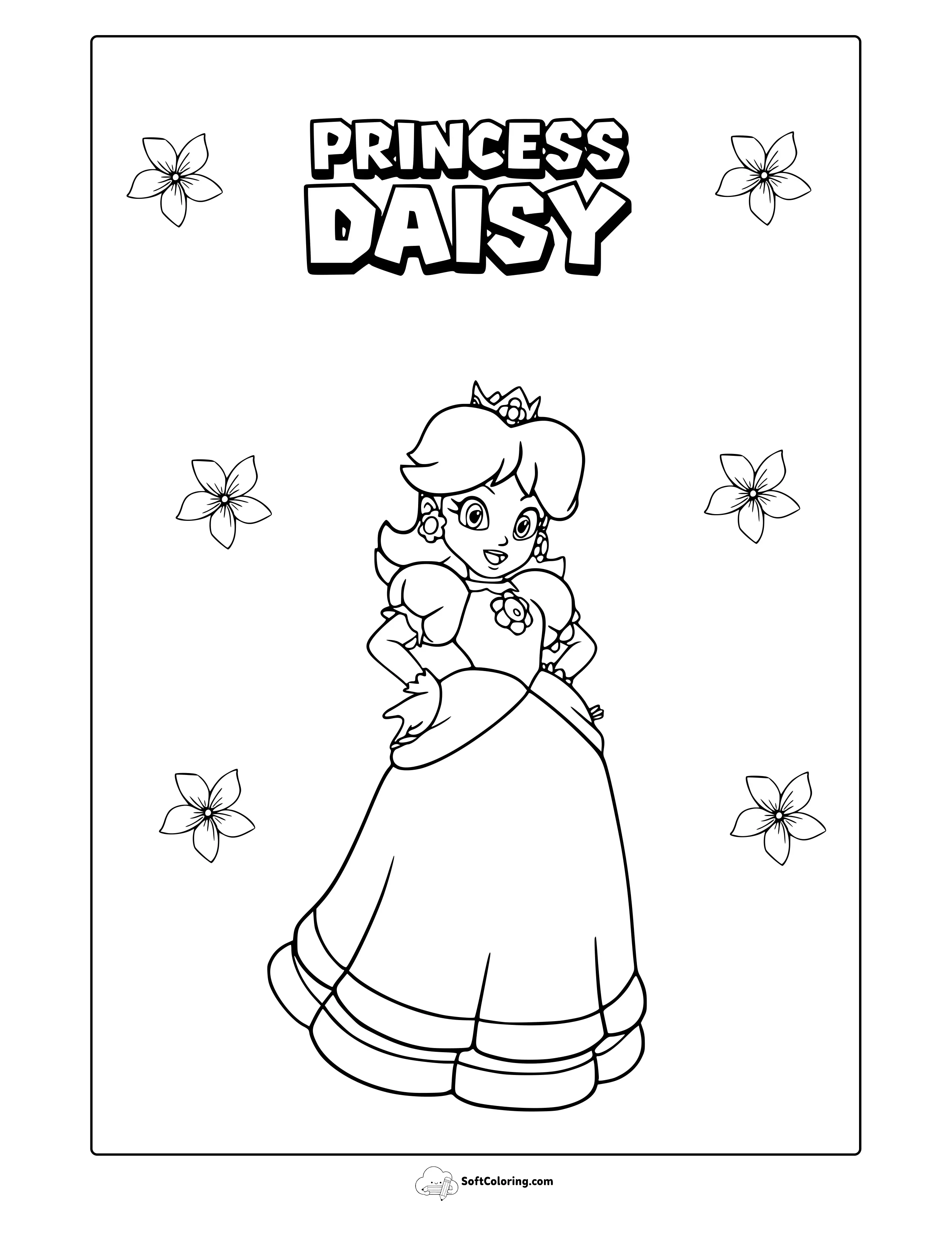 Princess Daisy Coloring Page