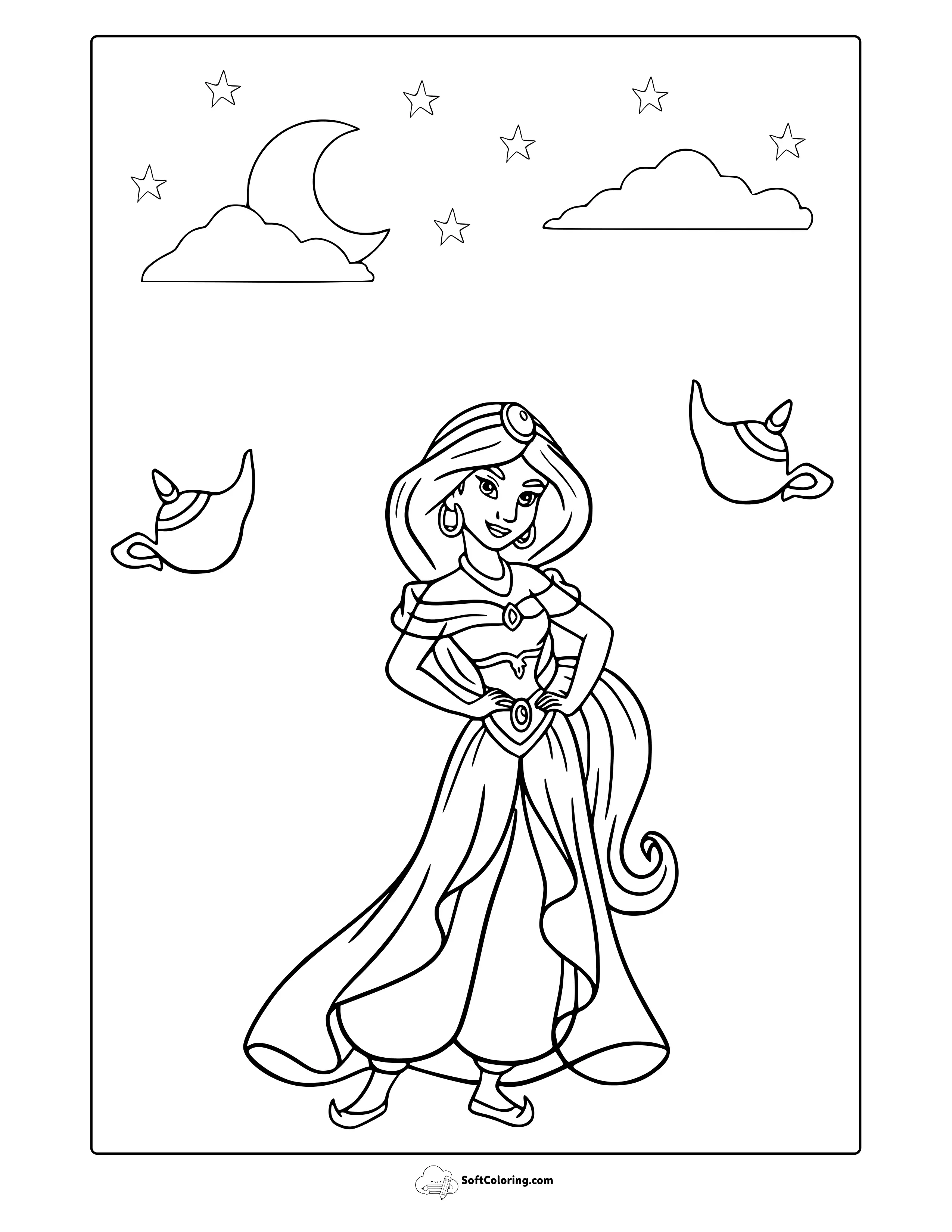 Princess Jasmine Coloring Page