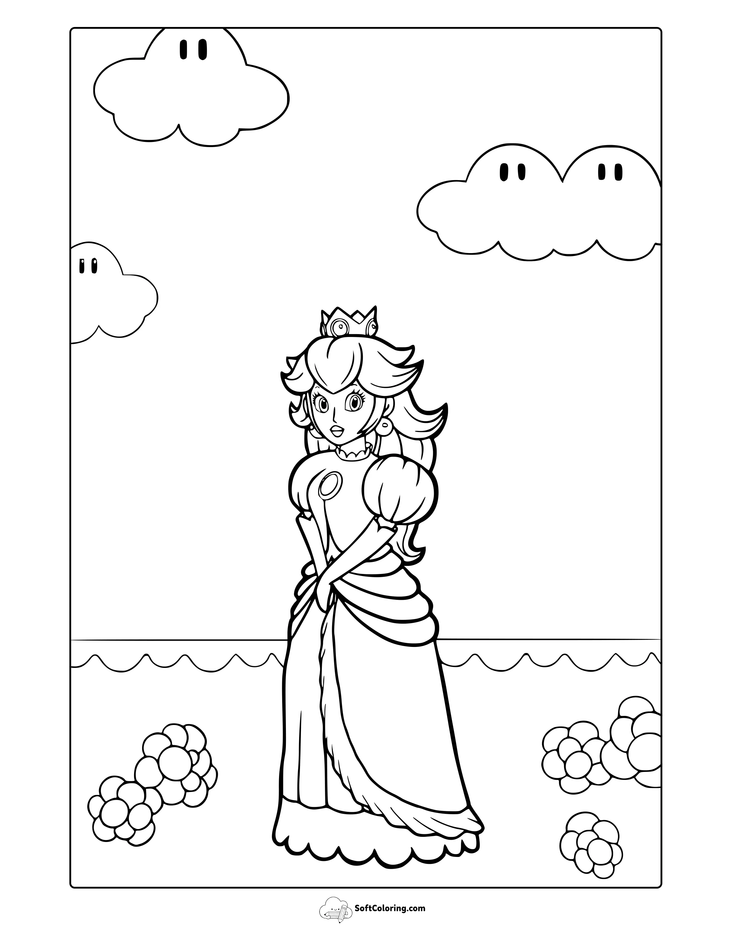 Princess Peach Coloring Page