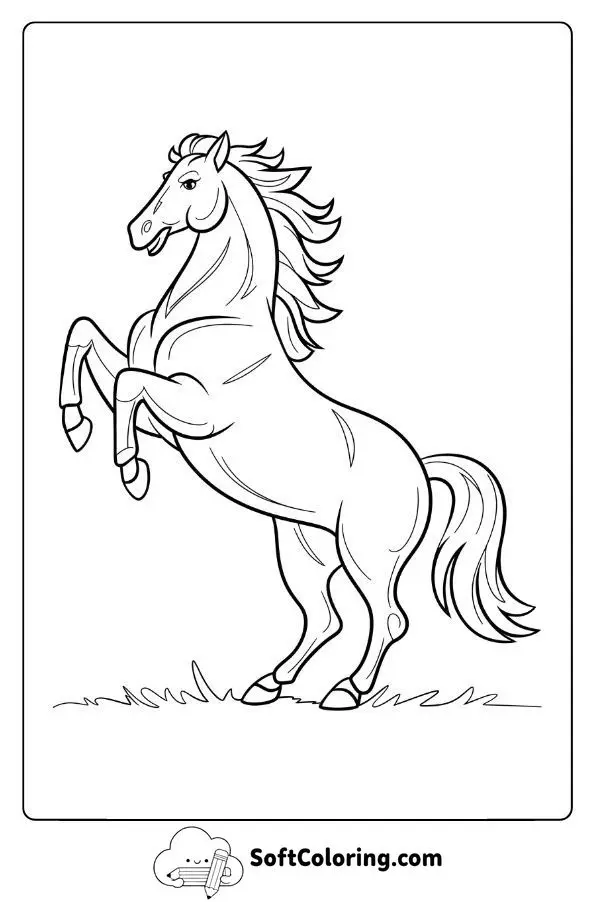 Proud Horse Rearing Up On Its Hind Legs