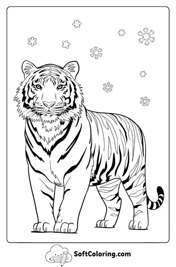 Proud Tiger In The Snow