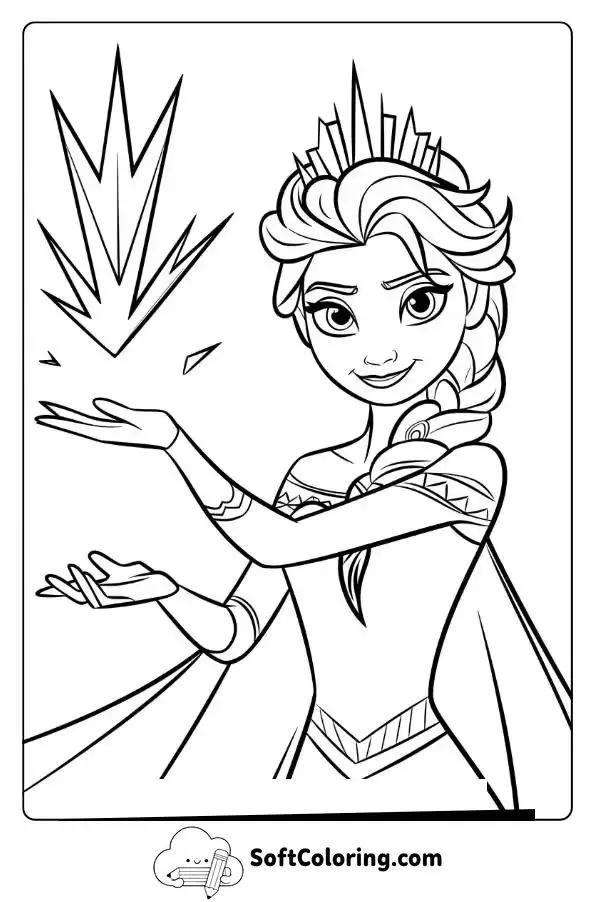 Queen Elsa Creating Magic With Her Ice Powers