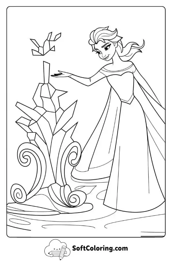 Queen Elsa Creating A Beautiful Ice Sculpture