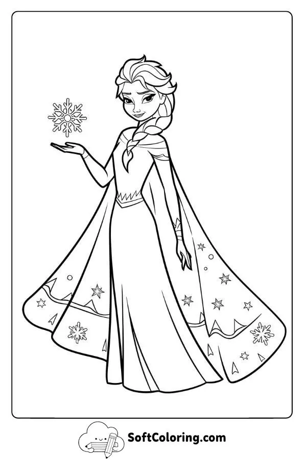 Queen Elsa Holding A Magical Snowflake In Her Hand