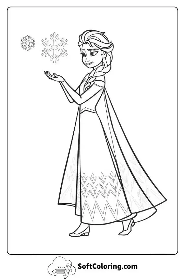 Queen Elsa Holding A Magical Snowflake In Her Hands