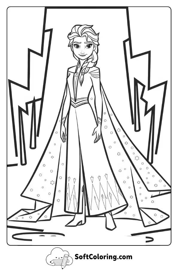 Queen Elsa Standing Tall in Her Ice Kingdom