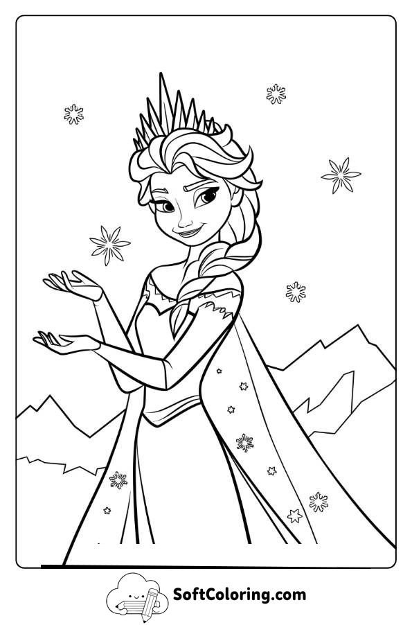Queen Elsa Wearing Her Beautiful Ice Crown