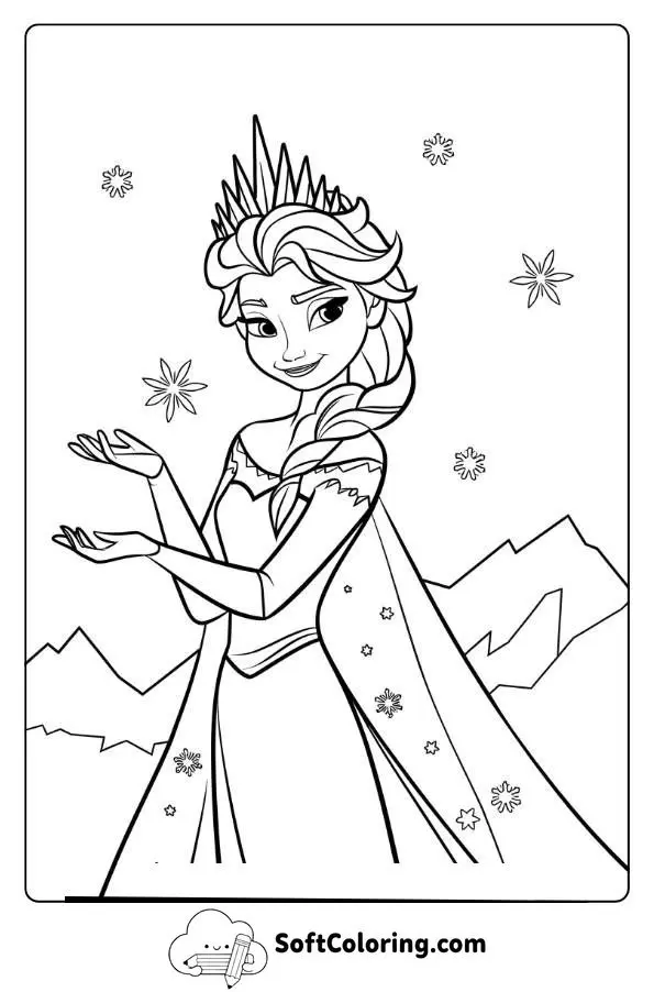 Queen Elsa Wearing Her Beautiful Ice Crown
