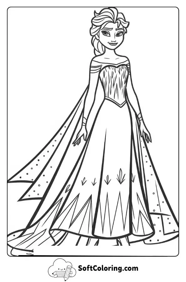 Queen Elsa Wearing Her Stunning Ice Gown