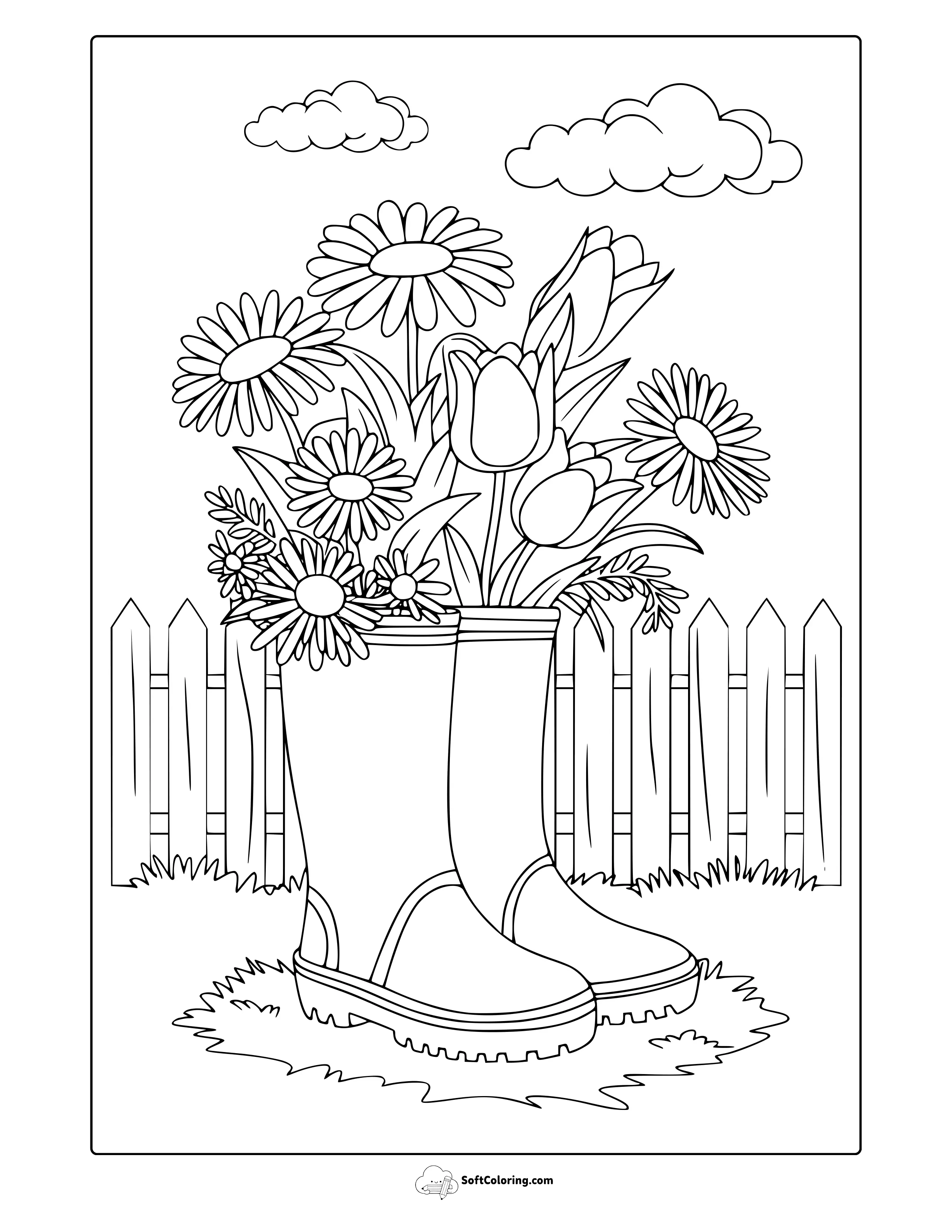 Rain Boots With Spring Wildflowers