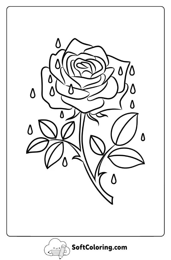 Raindrops Glistening on Rose Petals