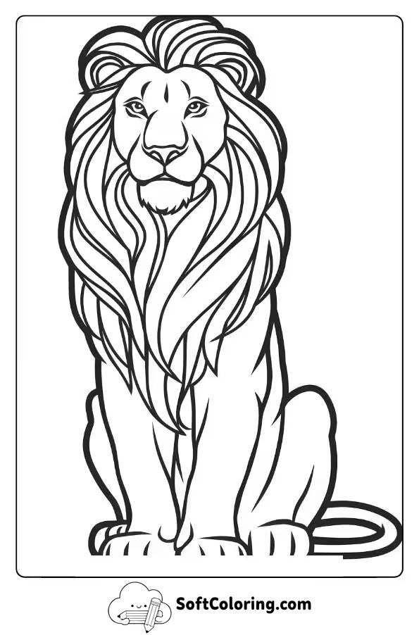 Regal Lion With A Flowing Mane