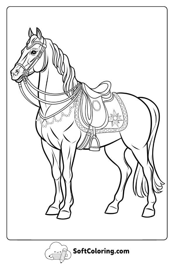 Royal Horse with a Glittering Saddle