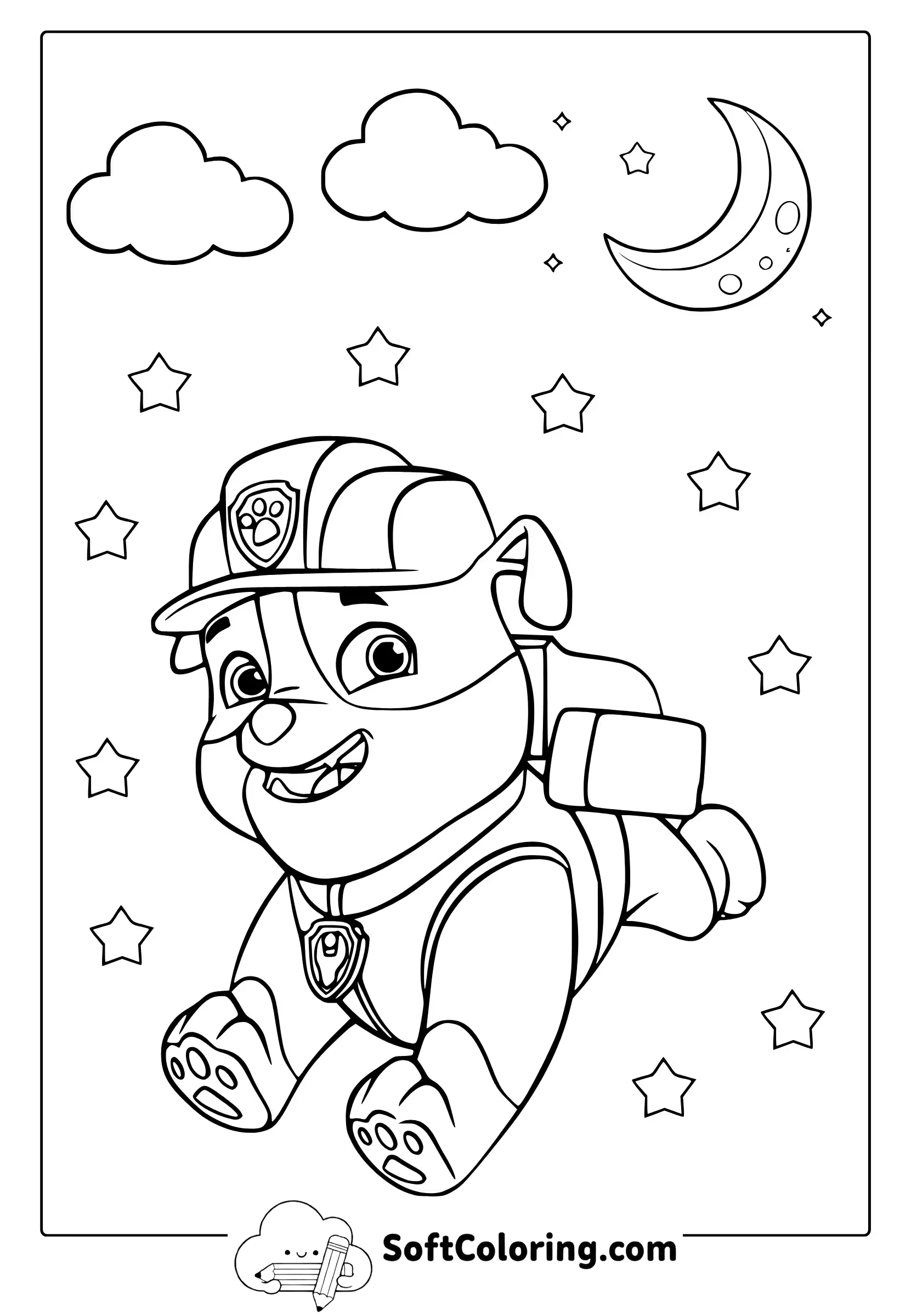 Rubble From Paw Patrol Coloring Page