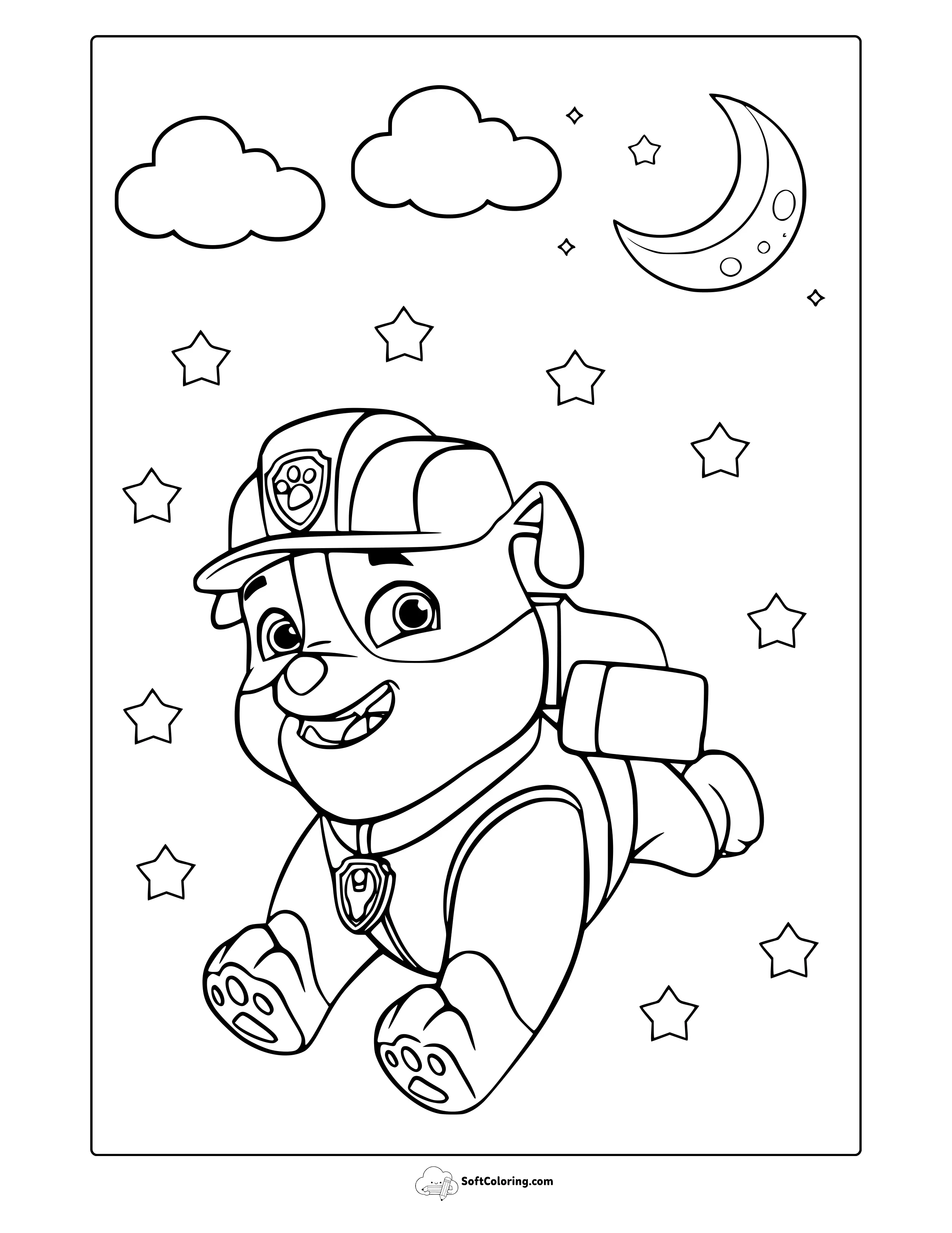 Rubble From Paw Patrol Coloring Page