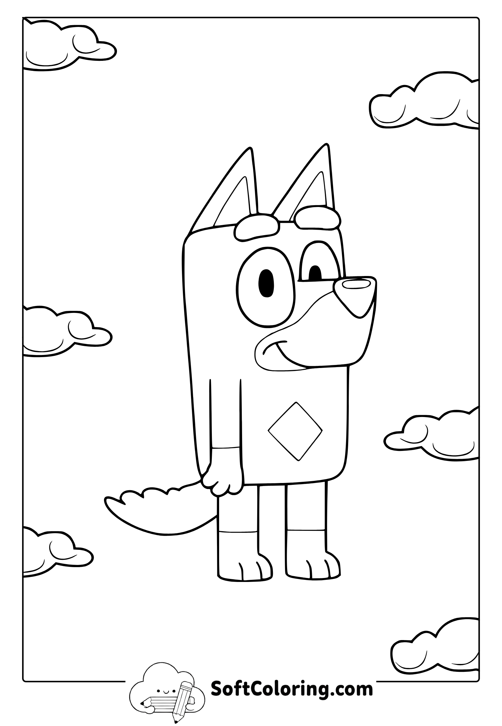 Rusty From Bluey Coloring Page