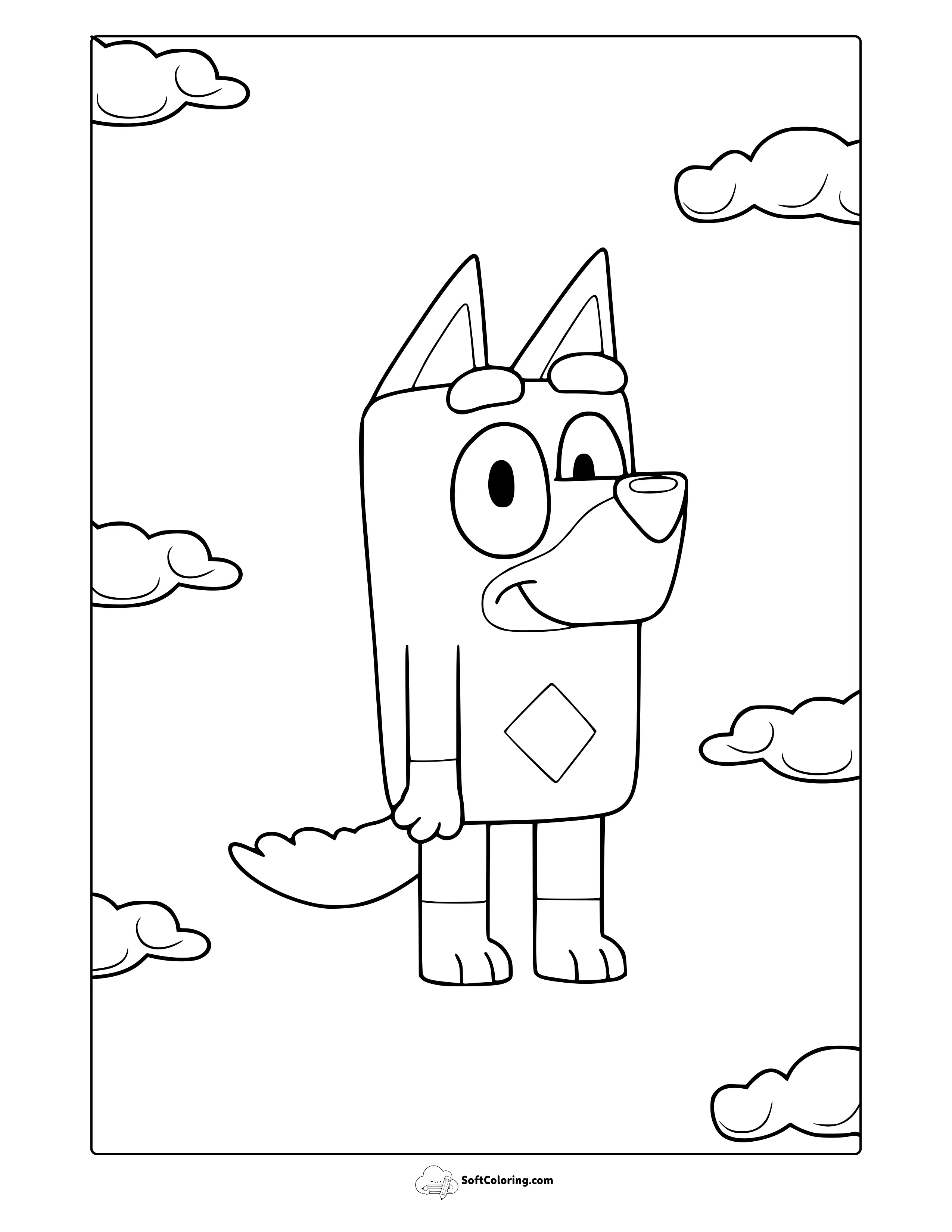Rusty From Bluey Coloring Page