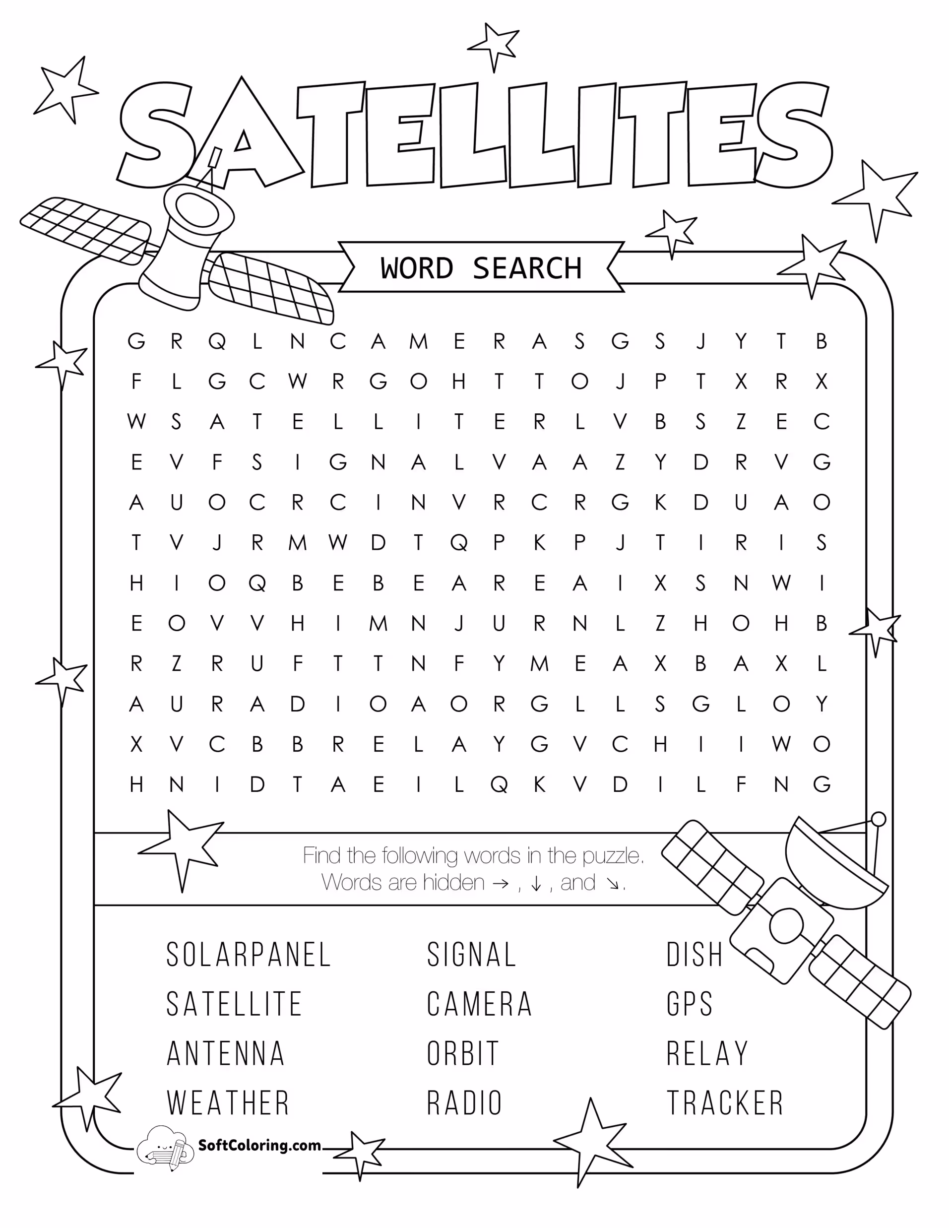 Satellites Word Search Puzzle