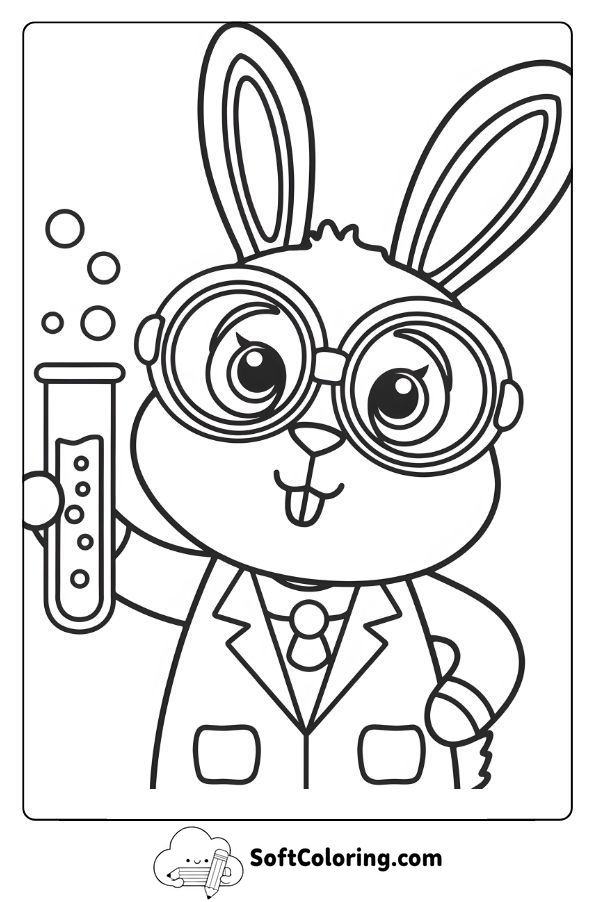Scientist Bunny with Tiny Goggles