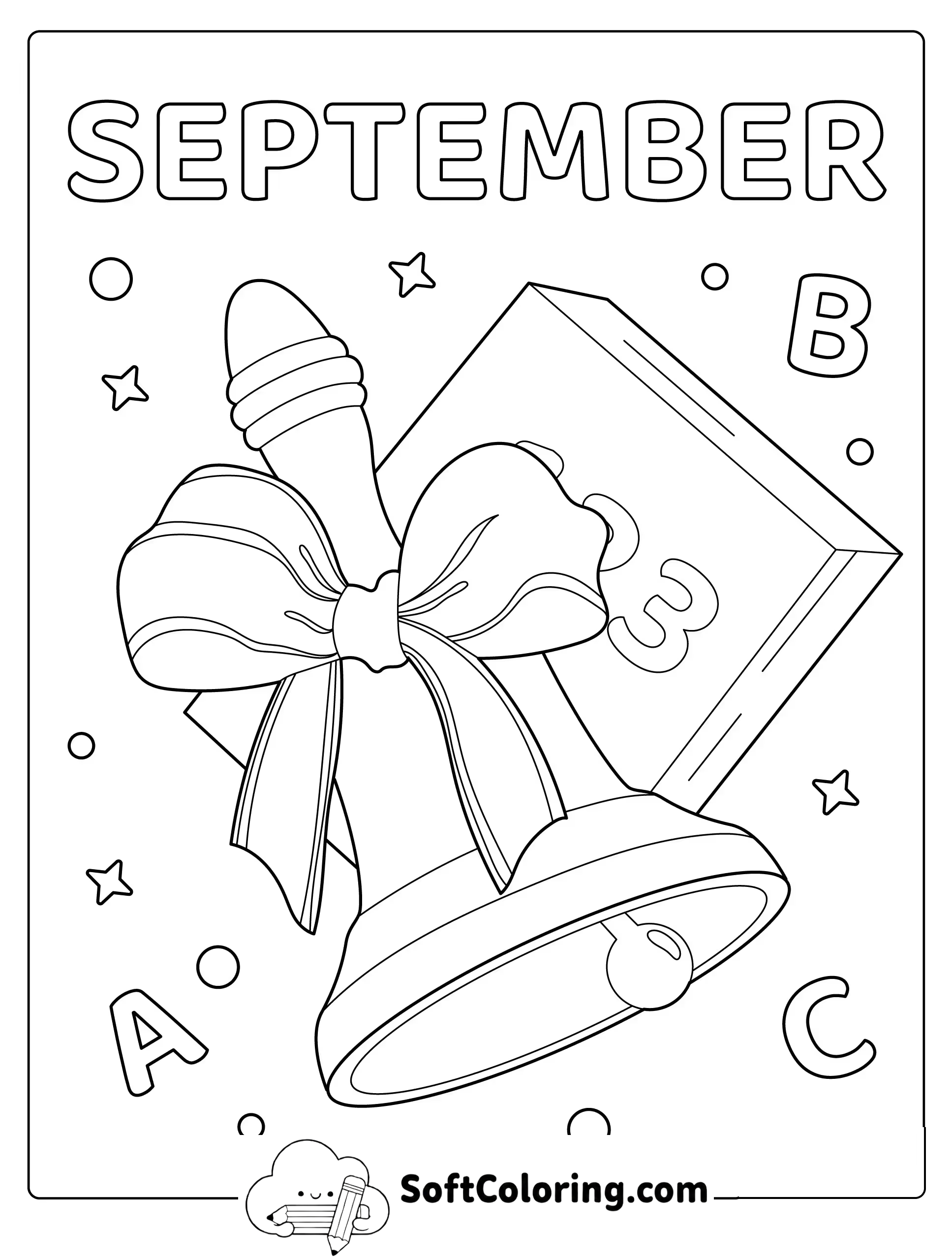 September School Bell Coloring Page