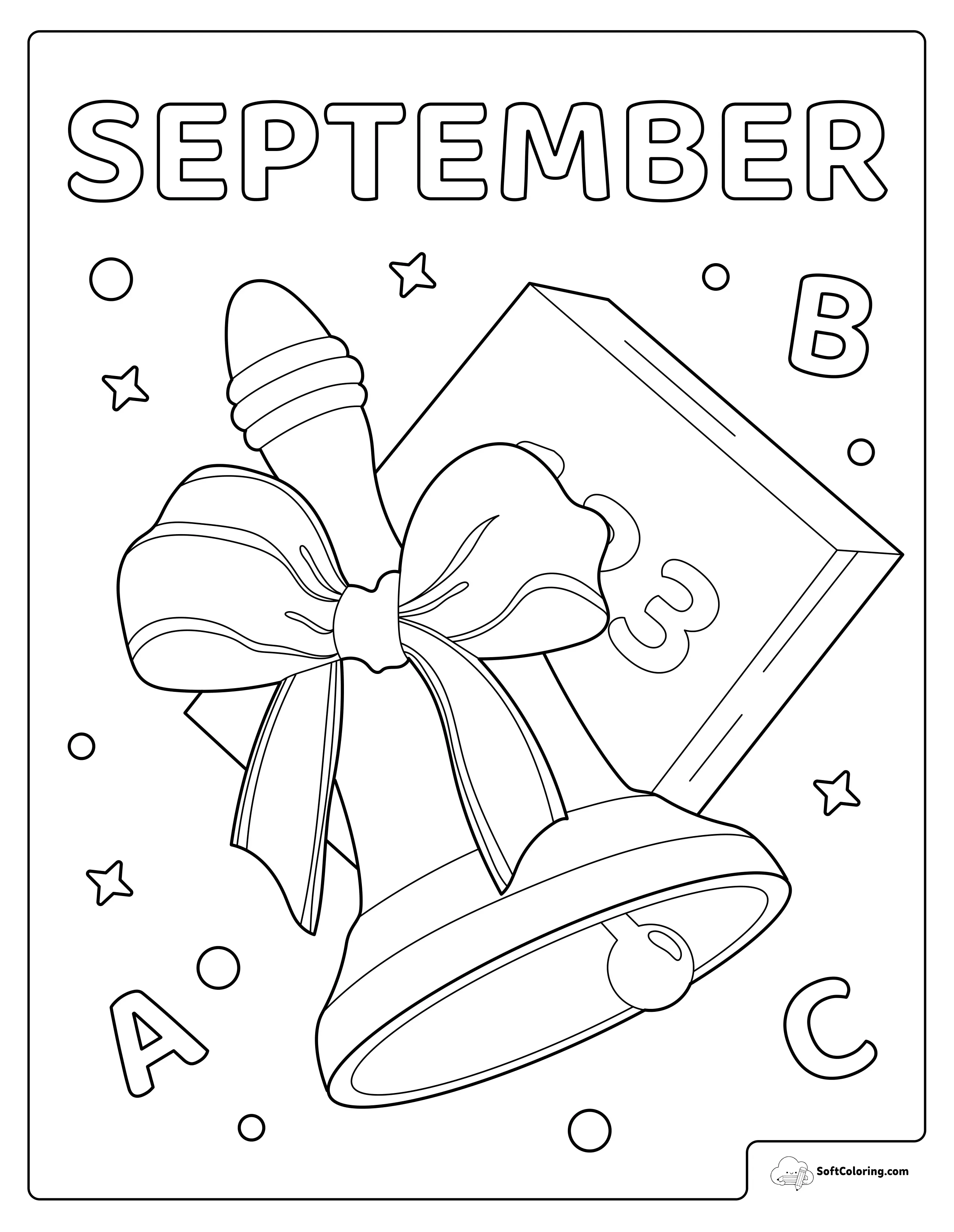 September School Bell Coloring Page