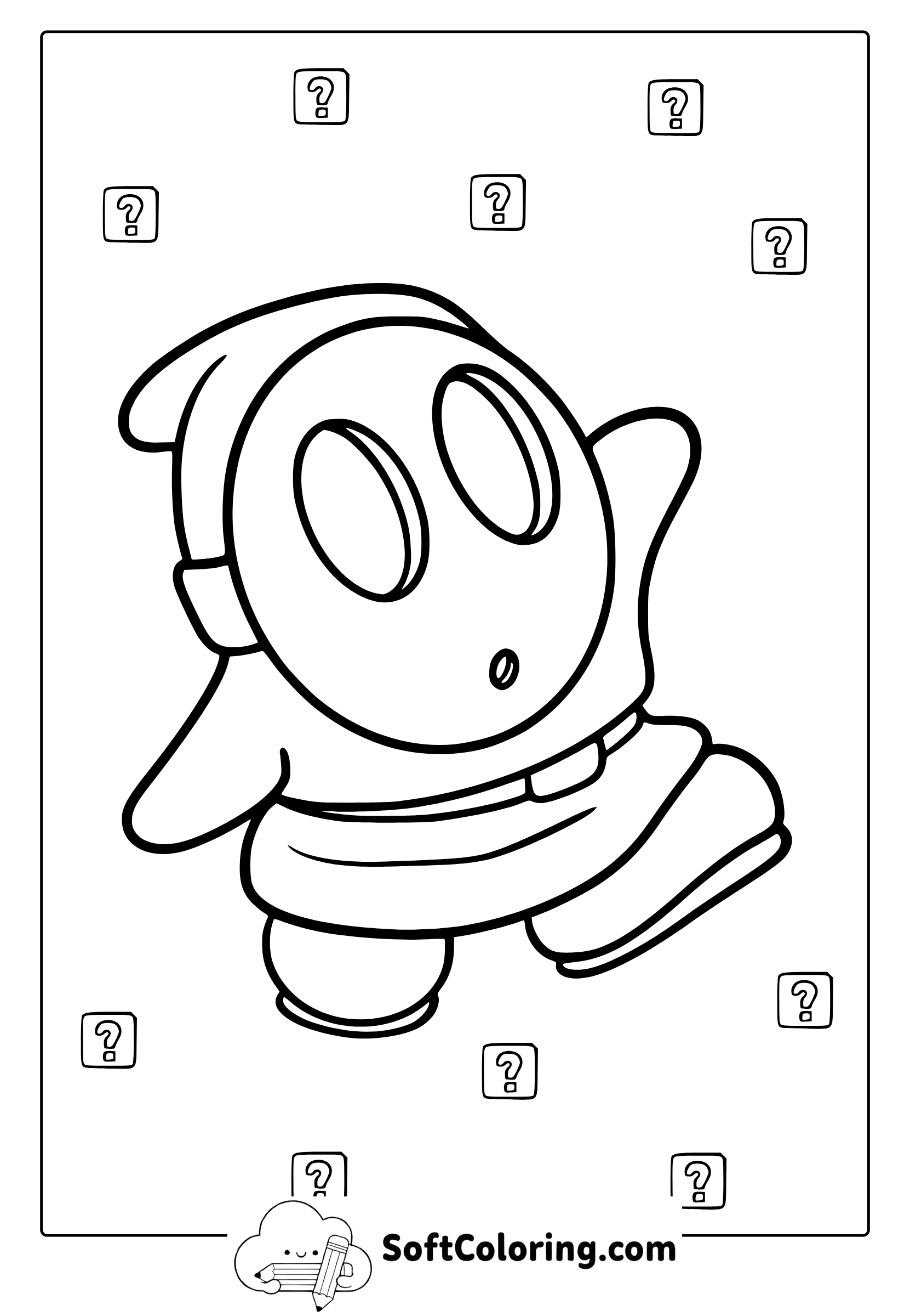 Shy Guy Coloring Page