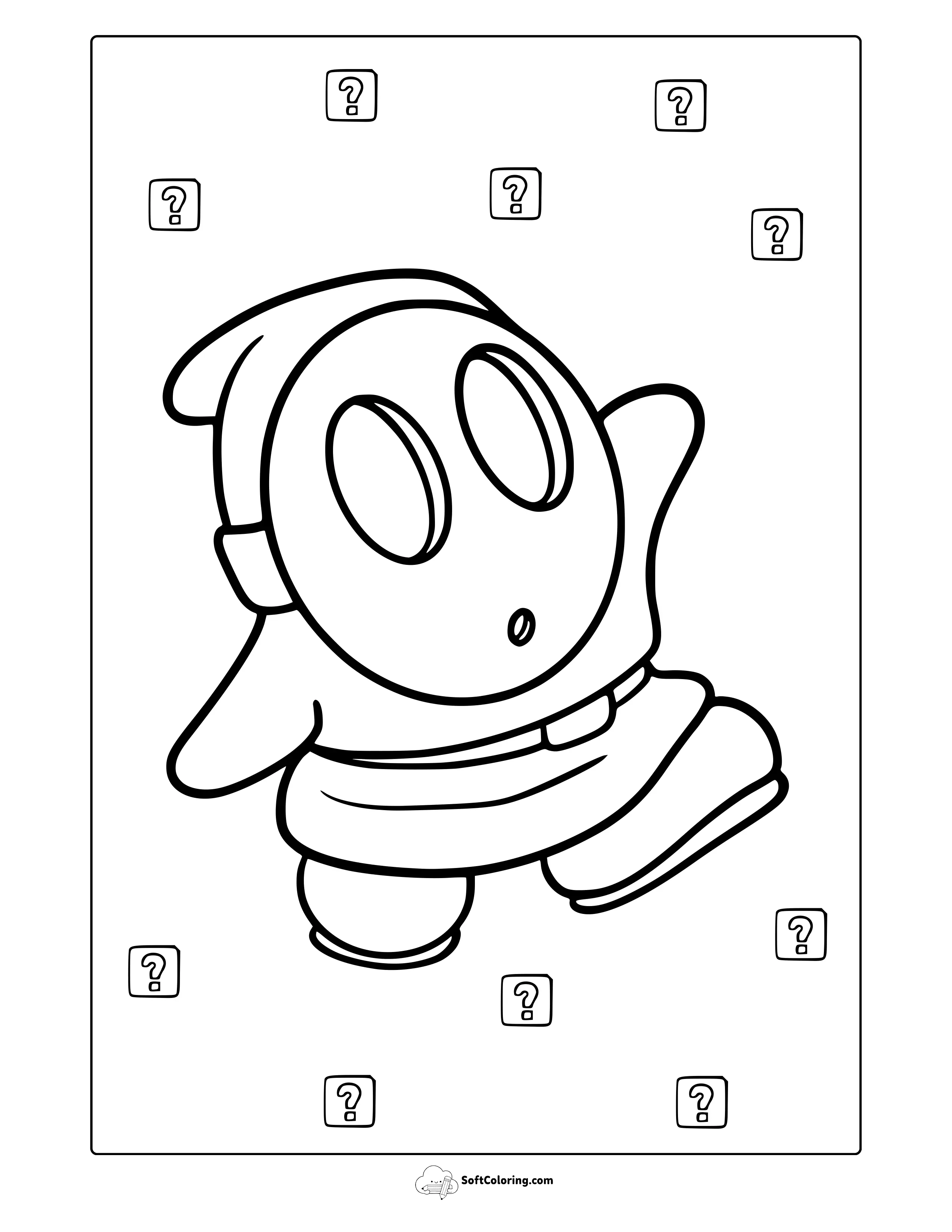 Shy Guy Coloring Page