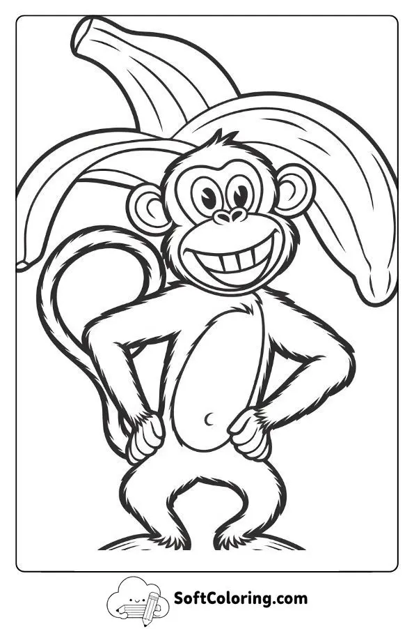 Silly Monkey With A Big Banana Hat