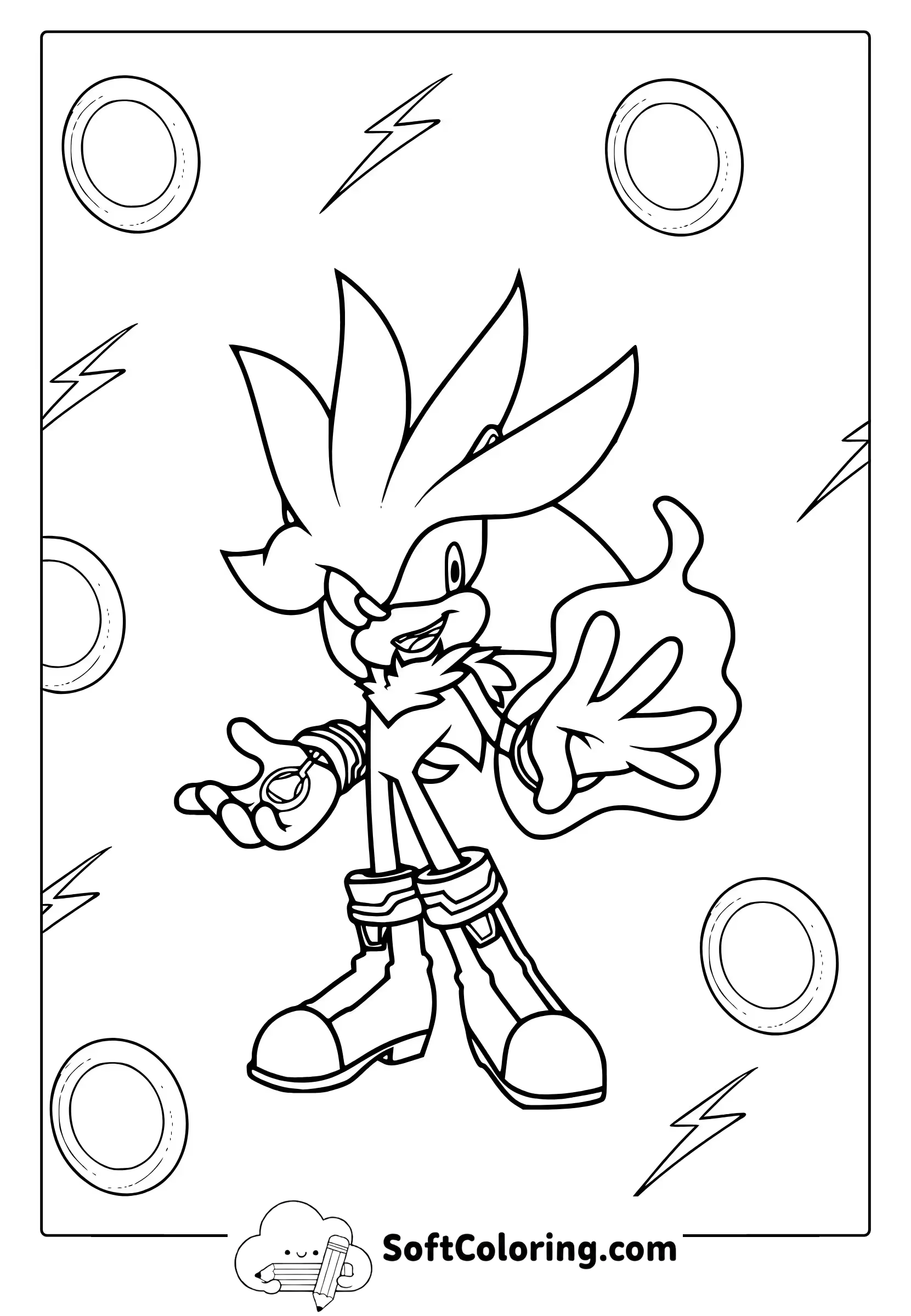 Silver The Hedgehog Coloring Page