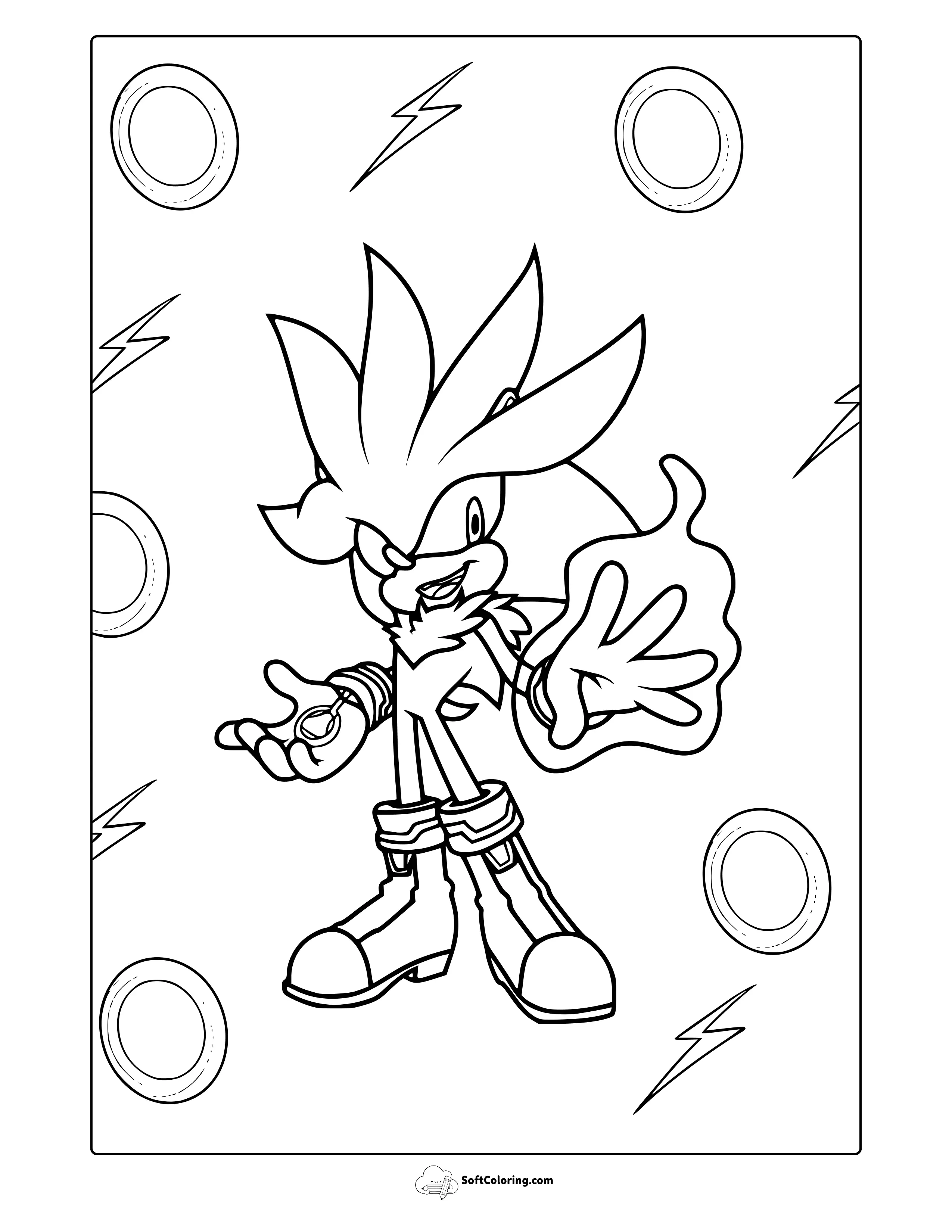 Silver The Hedgehog Coloring Page