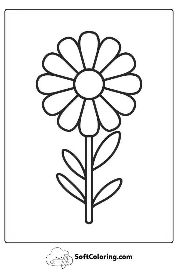 Simple Daisy Outline for Kids Coloring Page