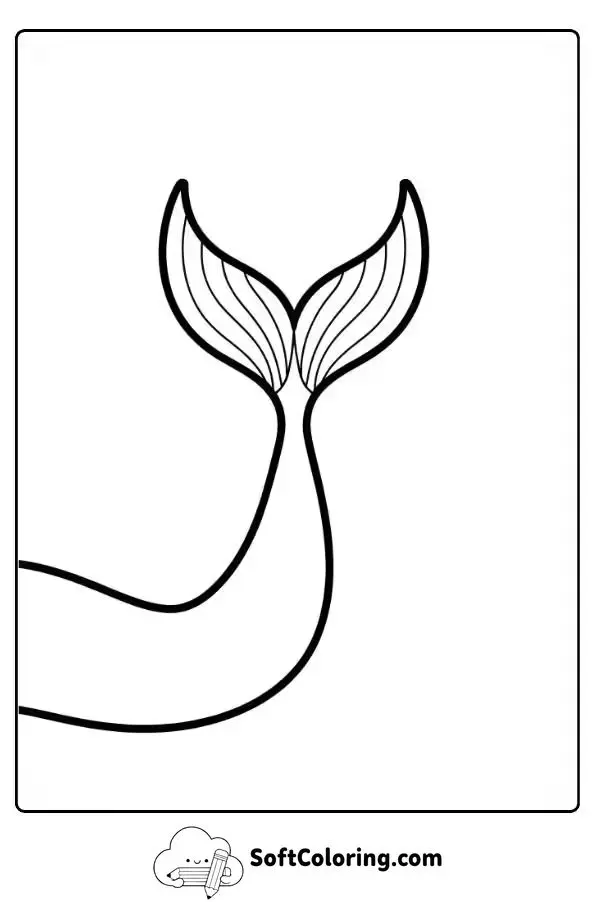 Stylized Mermaid Tail With Fan Shape Coloring Page